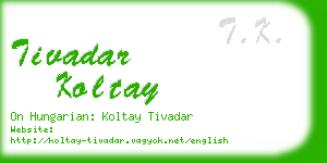 tivadar koltay business card